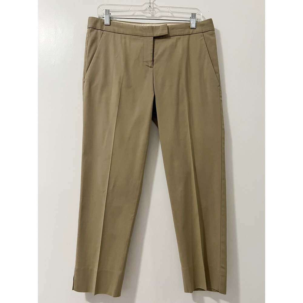Theory Womens Khaki Tan Cotton Blend Slim‎ Ankle Dress Pants Trousers Size 8